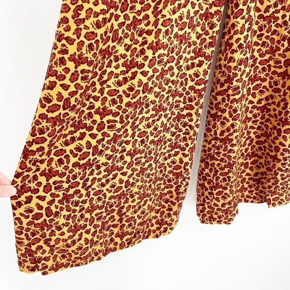 NWT Free People Bennie Animal Leopard Print Wide Leg Pants - Picture 7 of 8
